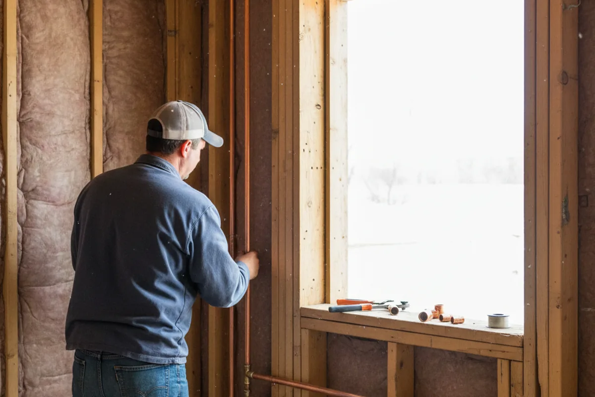 Licensed plumber running new copper supply lines in a Roseville home